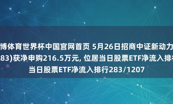 亚博体育世界杯中国官网首页 5月26日招商中证新动力汽车ETF(159183)获净申购216.5万元， 位居当日股票ETF净流入排行283/1207