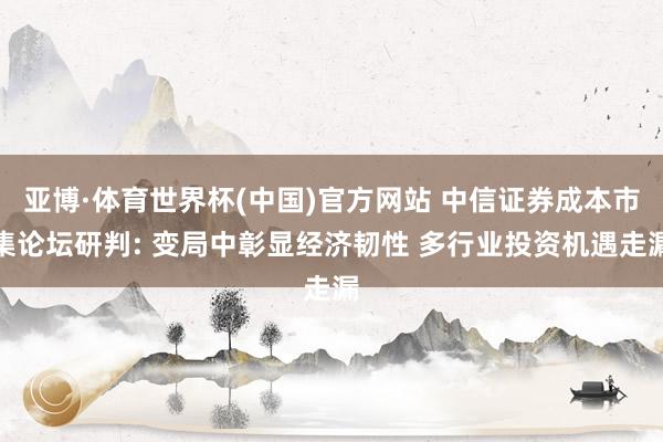 亚博·体育世界杯(中国)官方网站 中信证券成本市集论坛研判: 变局中彰显经济韧性 多行业投资机遇走漏