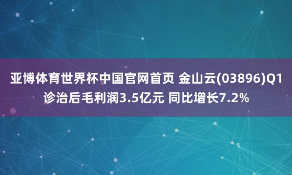 亚博体育世界杯中国官网首页 金山云(03896)Q1诊治后毛利润3.5亿元 同比增长7.2%