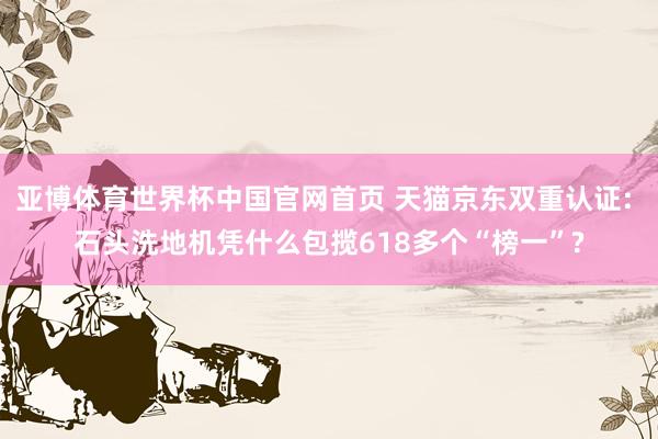 亚博体育世界杯中国官网首页 天猫京东双重认证: 石头洗地机凭什么包揽618多个“榜一”?