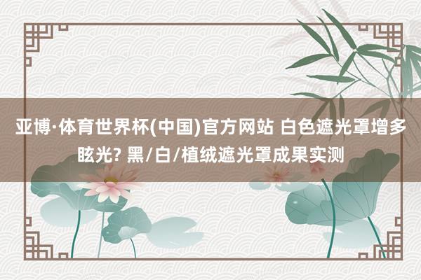 亚博·体育世界杯(中国)官方网站 白色遮光罩增多眩光? 黑/白/植绒遮光罩成果实测