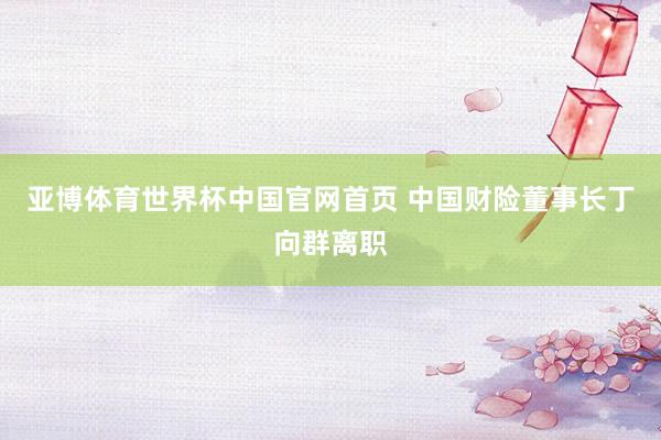 亚博体育世界杯中国官网首页 中国财险董事长丁向群离职
