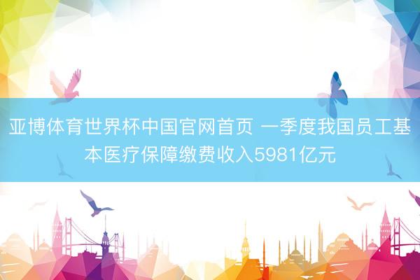亚博体育世界杯中国官网首页 一季度我国员工基本医疗保障缴费收入5981亿元