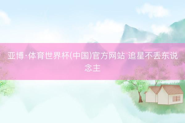 亚博·体育世界杯(中国)官方网站 追星不丢东说念主